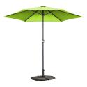 Parasol professionnel droit inclinable 180g/m² (Ø3m) avec pied pliant et 4 dalles lestées