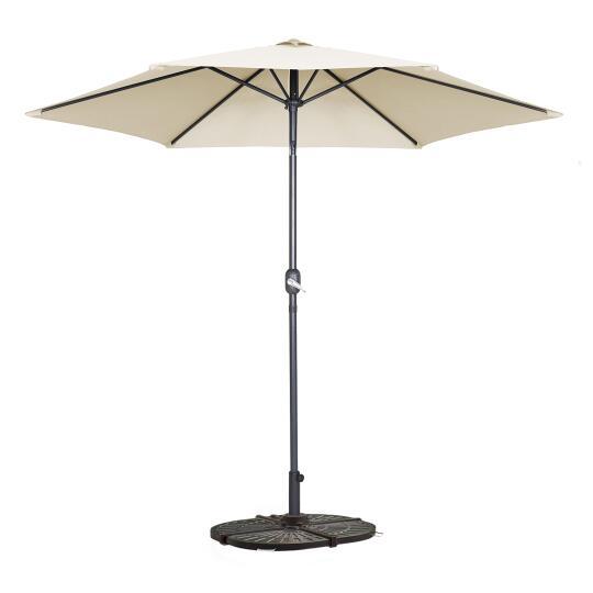 Parasol professionnel inclinable à manivelle Ø3 m 180g/m² avec 4 dalles lestées | Mobeventpro