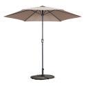 Parasol professionnel droit inclinable 180g/m² (Ø3m) avec pied pliant et 4 dalles lestées