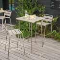 Ensemble table haute (70 cm) et 2 chaises en métal