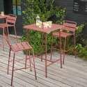 Ensemble table haute (70 cm) et 2 chaises en métal