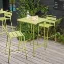 Ensemble table haute (70 cm) et 2 chaises en métal
