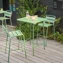 Ensemble table haute (70 cm) et 2 chaises en métal