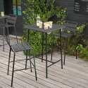 Ensemble table haute (70 cm) et 2 chaises en métal
