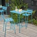 Ensemble table haute (70 cm) et 2 chaises en métal