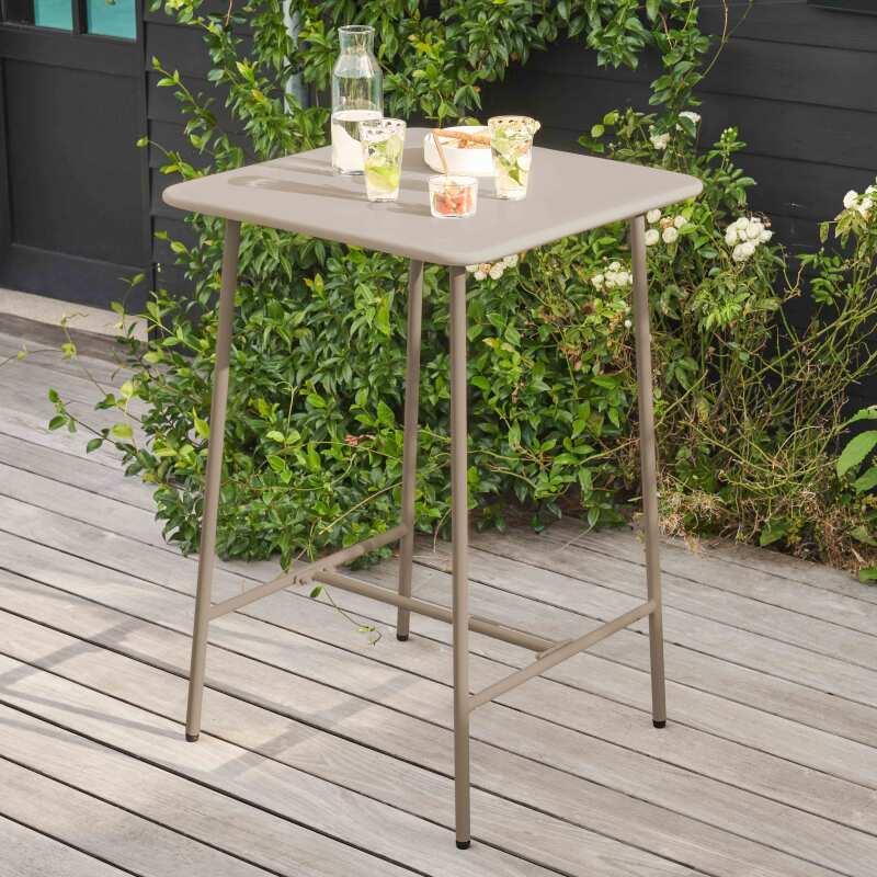 Table de restaurant haute carrée en métal (70 cm) - 4 places (2/4)