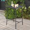 Table de restaurant haute carrée en métal (70 cm) - 4 places