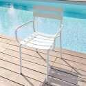 Chaise de terrasse de restaurant en aluminium avec accoudoirs