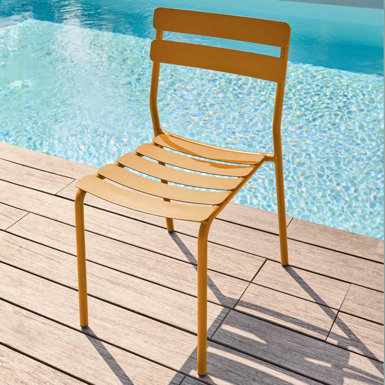 Chaise de terrasse de restaurant en aluminium