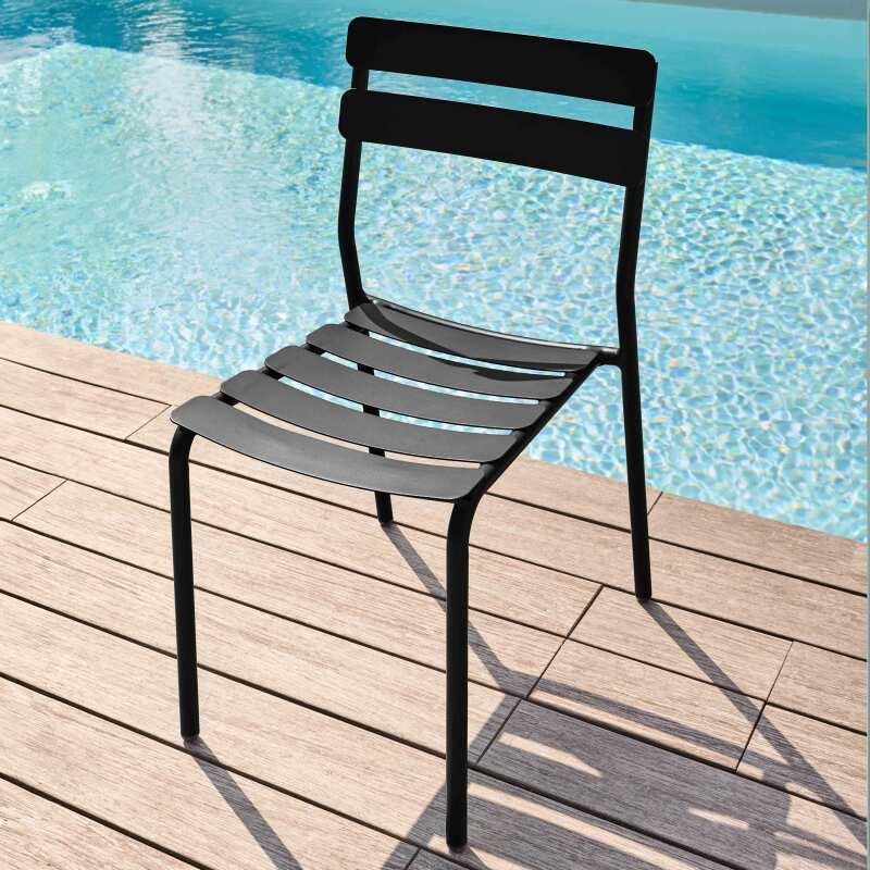 Chaise de terrasse de restaurant en aluminium