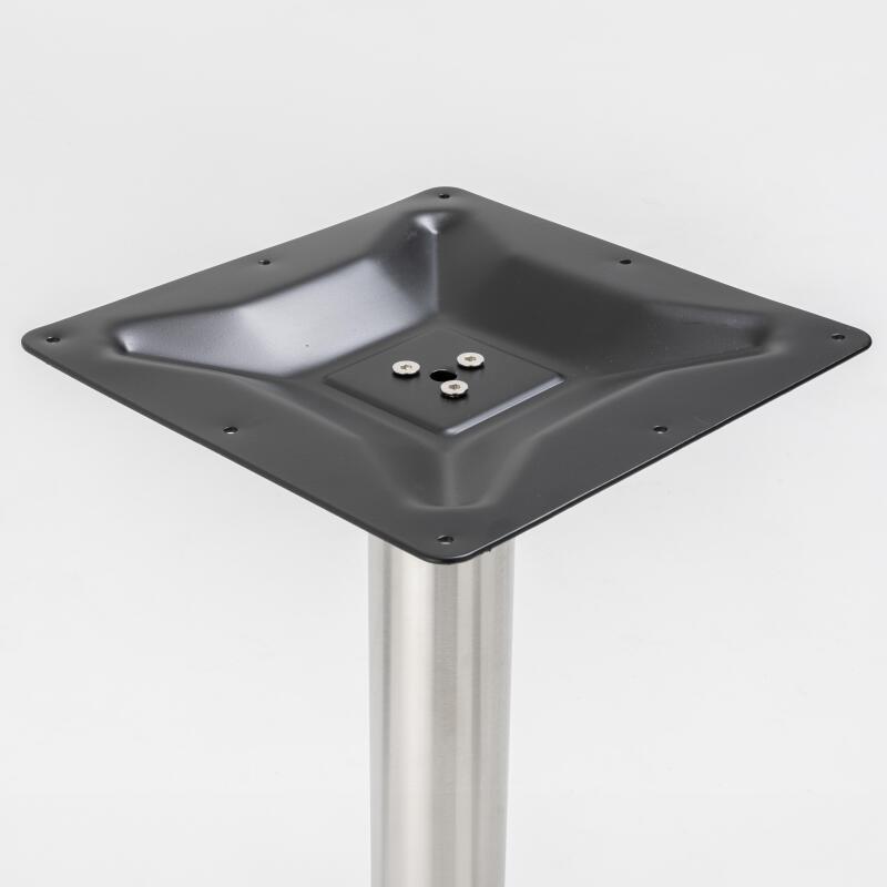 Table à manger ronde Ø 60 cm en contreplaqué avec revêtement stratifié et bords en aluminium