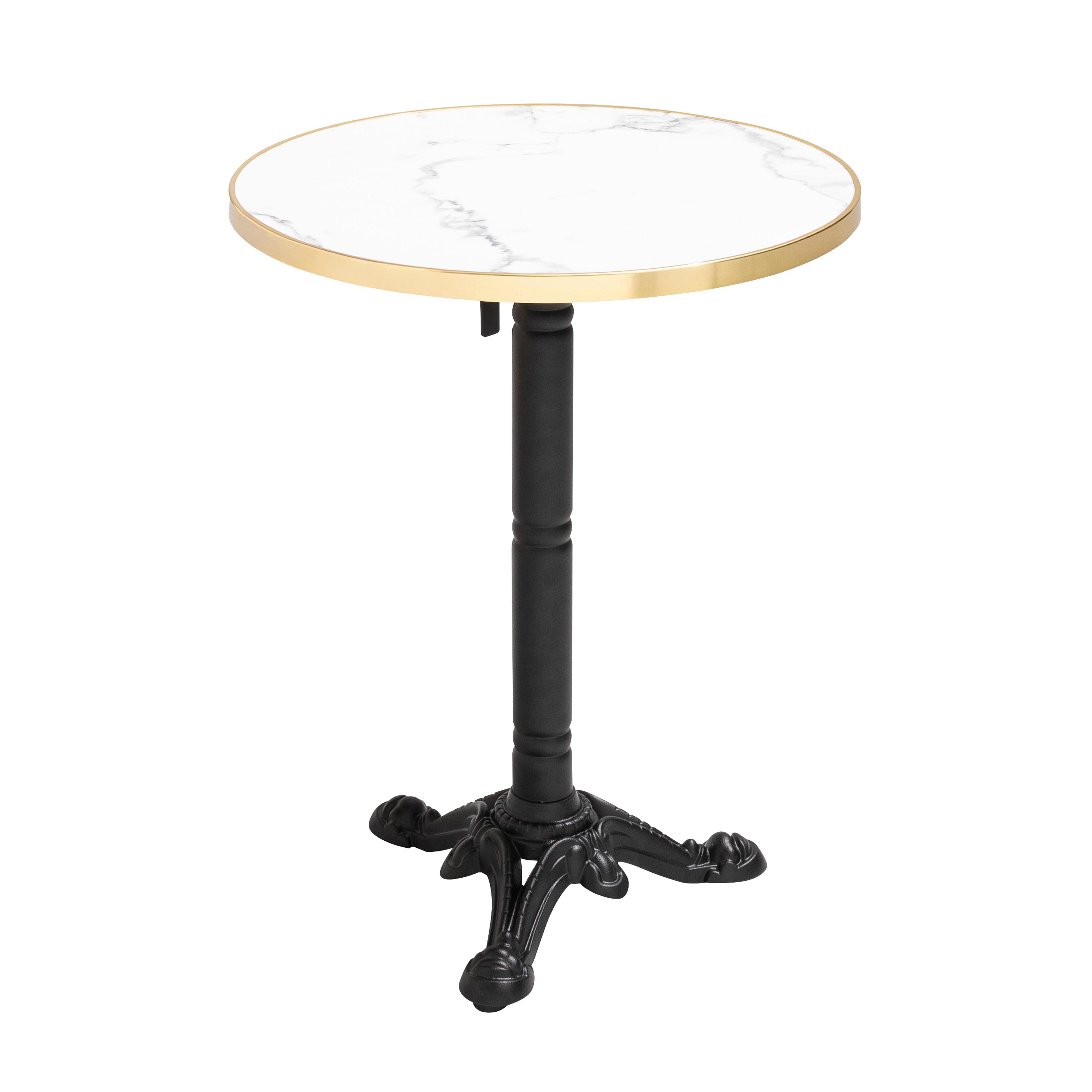 Table de restaurant ronde en stratifié et métal 2 personnes Ø60 cm