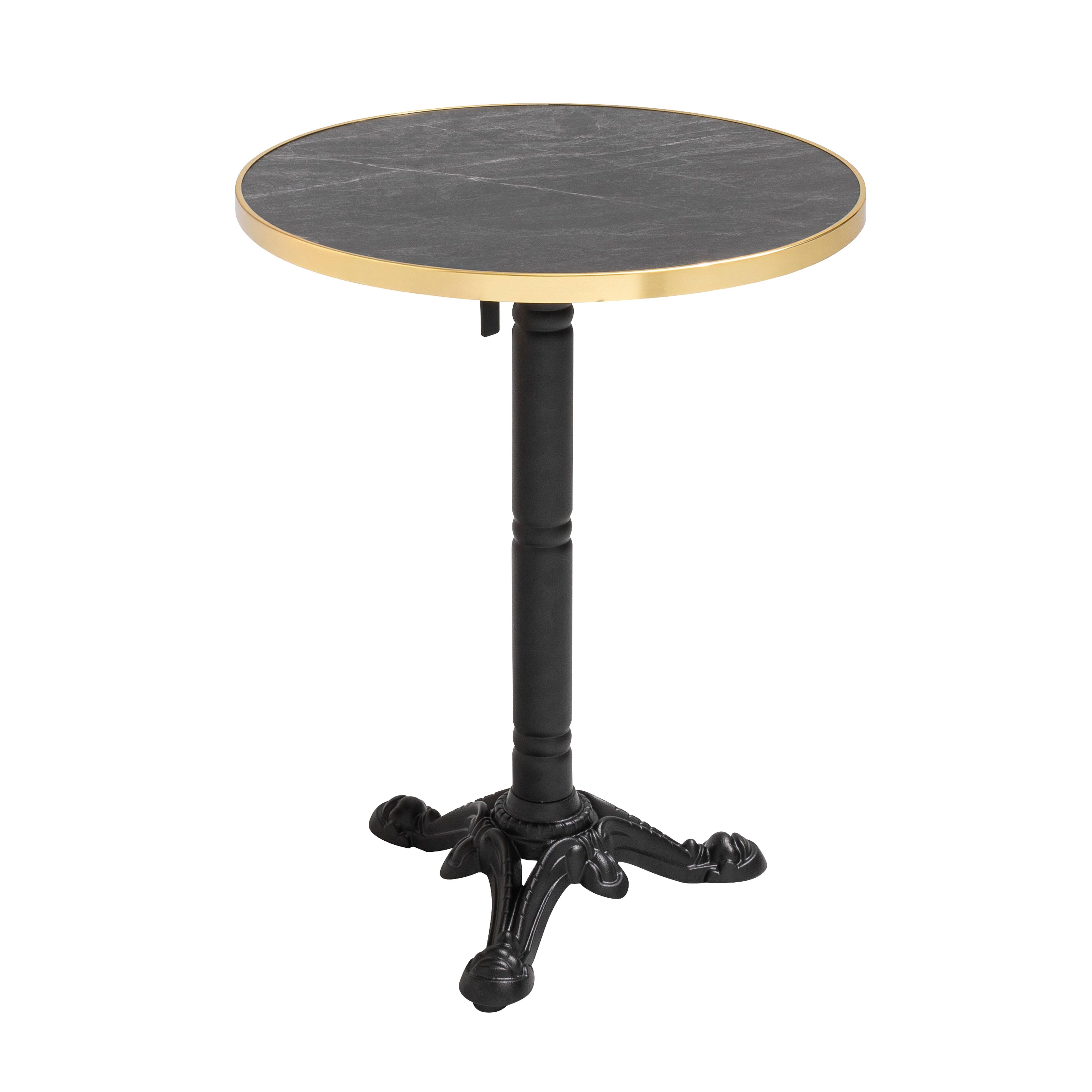 Table de restaurant ronde en stratifié et métal 2 personnes Ø60 cm