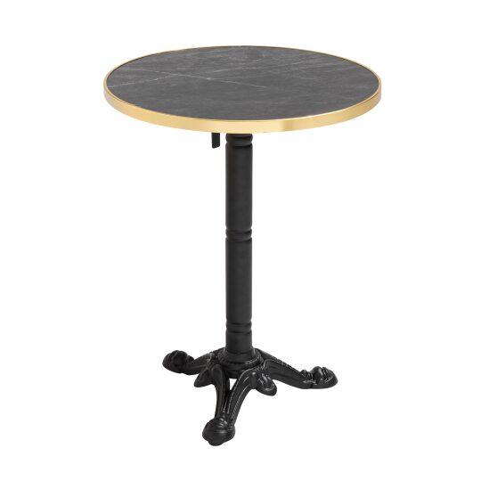 Table à manger ronde inclinable Ø 60 cm en contreplaqué avec revêtement stratifié et bords en aluminium