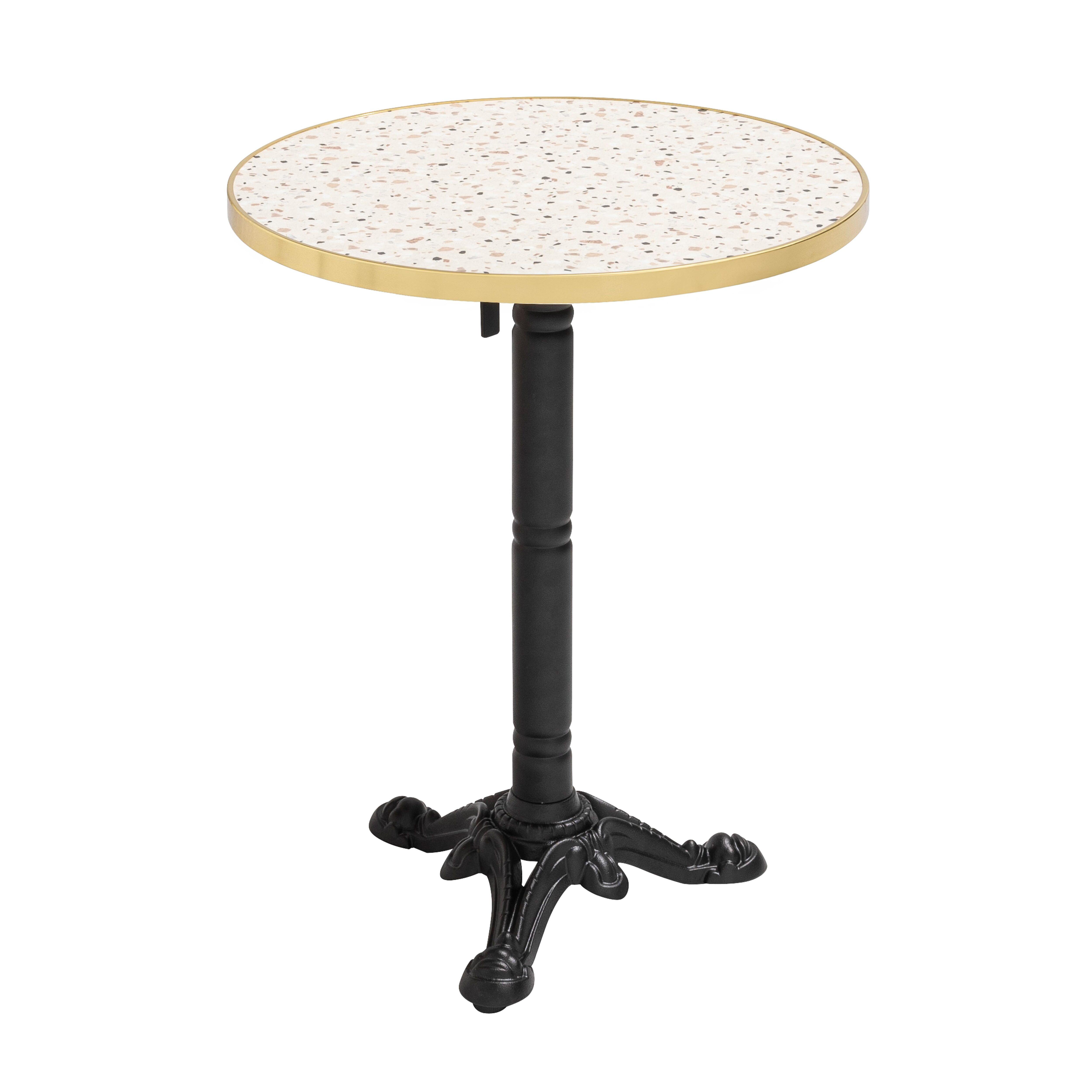 Table de restaurant ronde en stratifié et métal 2 personnes Ø60 cm
