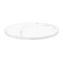 Table à manger ronde inclinable Ø 60 cm en contreplaqué avec revêtement stratifié et bords en aluminium