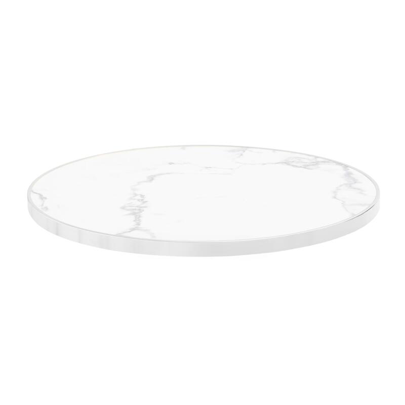 Table à manger ronde inclinable Ø 60 cm en contreplaqué avec revêtement stratifié et bords en aluminium (5/7)