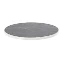 Table à manger ronde inclinable Ø 60 cm en contreplaqué avec revêtement stratifié et bords en aluminium