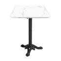 Table à manger inclinable 60 x 60 cm en contreplaqué avec revêtement stratifié et bords en aluminium
