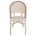 Chaise de terrasse de restaurant style bistrot parisien en aluminium et rotin synthétique