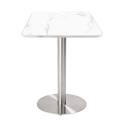 Table à manger 60 x 60 cm en contreplaqué avec revêtement stratifié et bords en aluminium