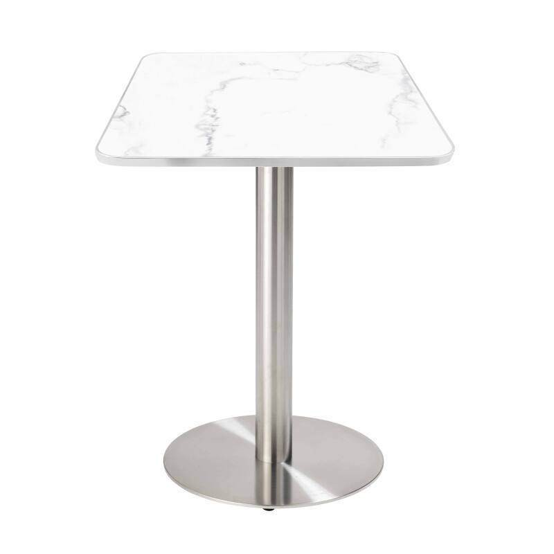 Table à manger 60 x 60 cm en contreplaqué avec revêtement stratifié et bords en aluminium