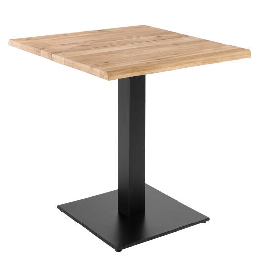 Table à manger avec bords droits 70 x 70 cm en chêne