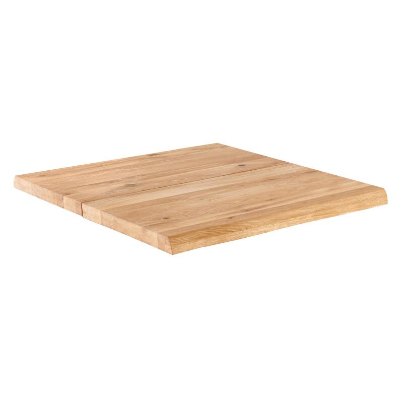 Table à manger avec bords droits 70 x 70 cm en chêne