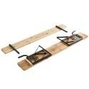 Table brasserie et 2 bancs pliants en bois avec dossiers 8 places 180x60 cm