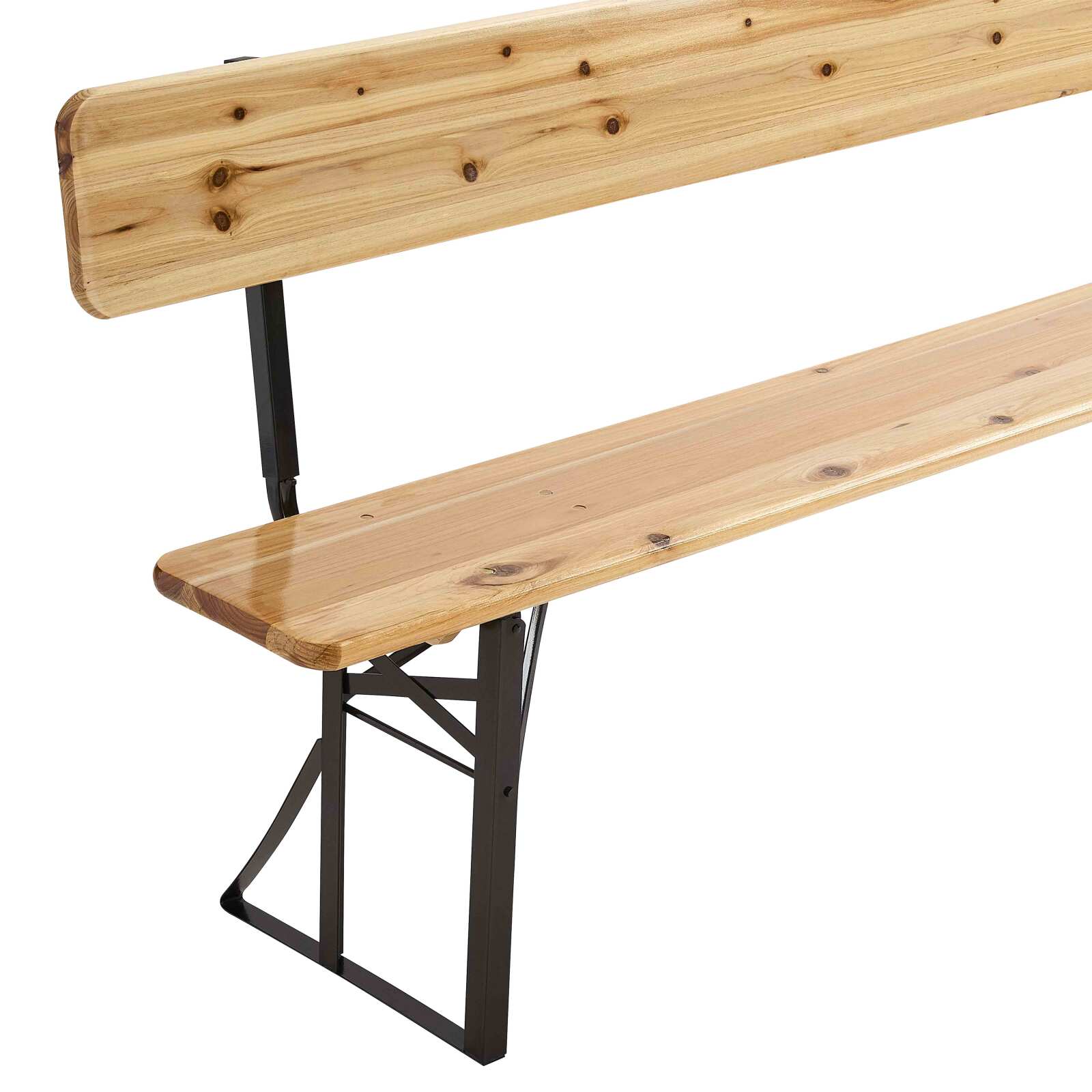 Banc pliable de brasserie en bois avec dossier 3 places 180 cm - Lot de 2