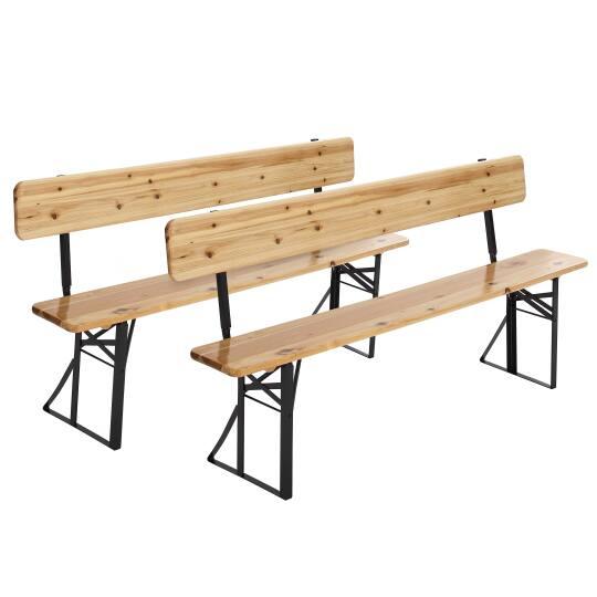 Banc pliable de brasserie en bois avec dossier 3 places 180 cm - Lot de 2