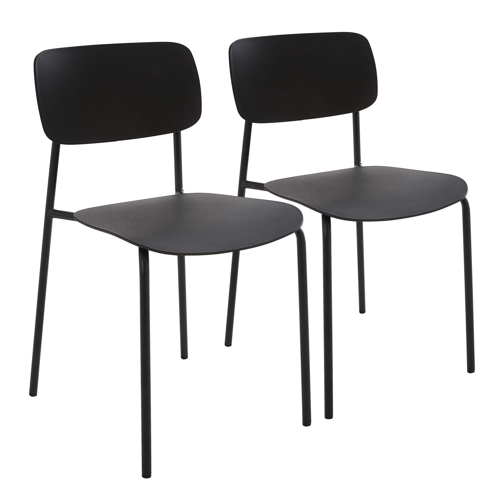 Lot de 2 chaises en acier et plastique