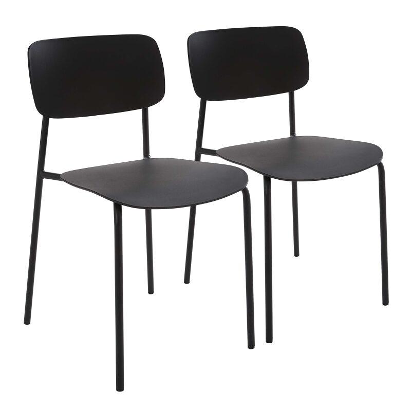 Lot de 2 chaises en acier et plastique