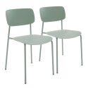 Lot de 2 chaises en acier et plastique