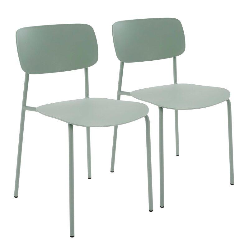 Lot de 2 chaises en acier et plastique
