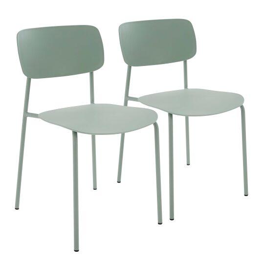 Lot de 2 chaises en acier et plastique