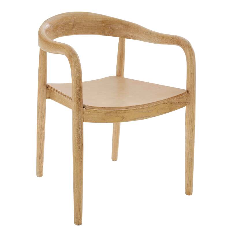 Lot de 2 chaises en bois d'orme naturel avec accoudoirs (9/10)