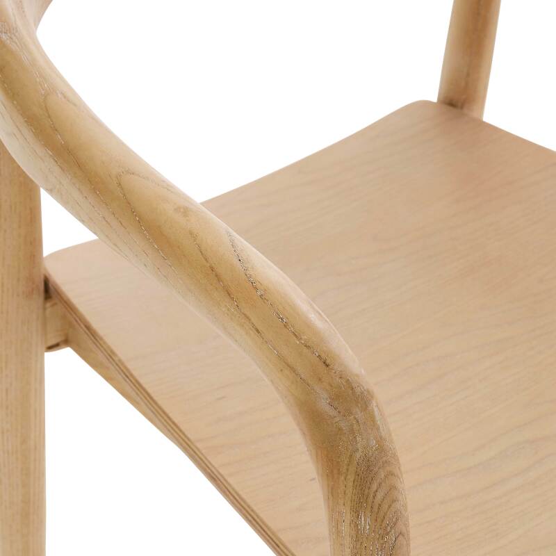 Lot de 2 chaises en bois d'orme naturel avec accoudoirs (5/10)