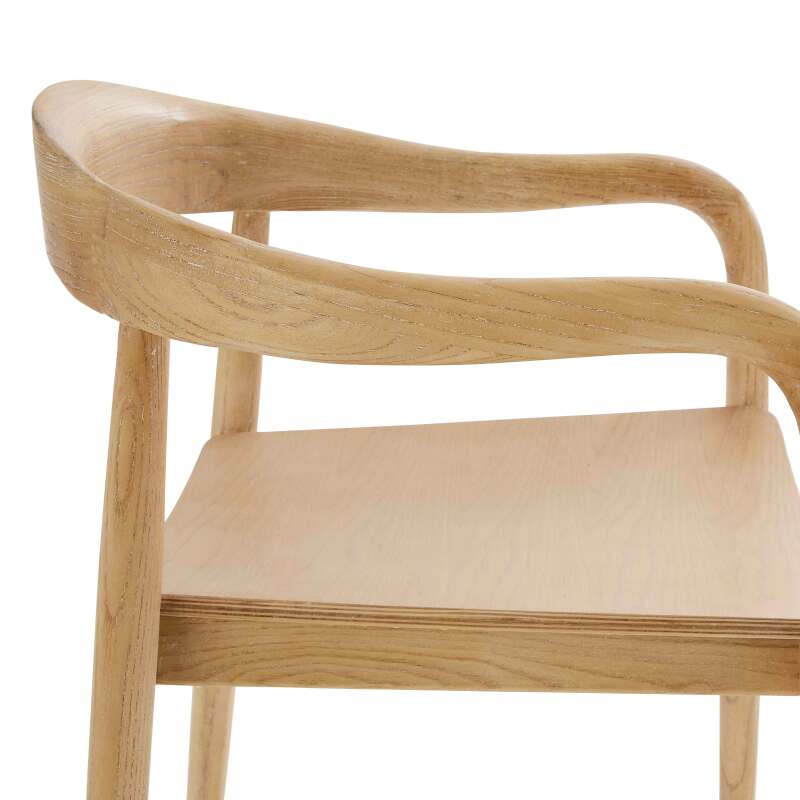 Lot de 2 chaises en bois d'orme naturel avec accoudoirs