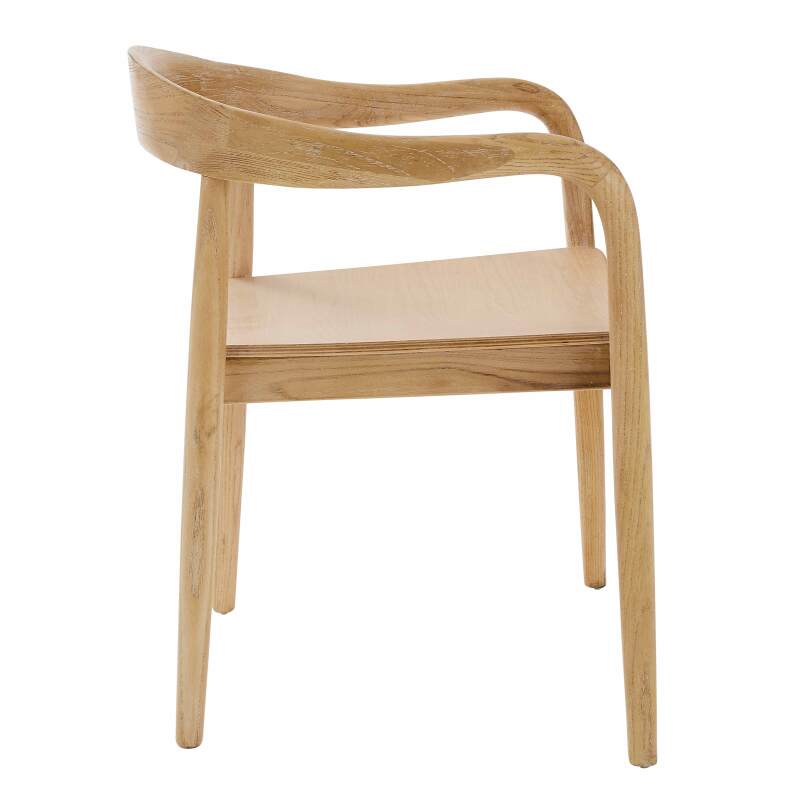 Lot de 2 chaises en bois d'orme naturel avec accoudoirs