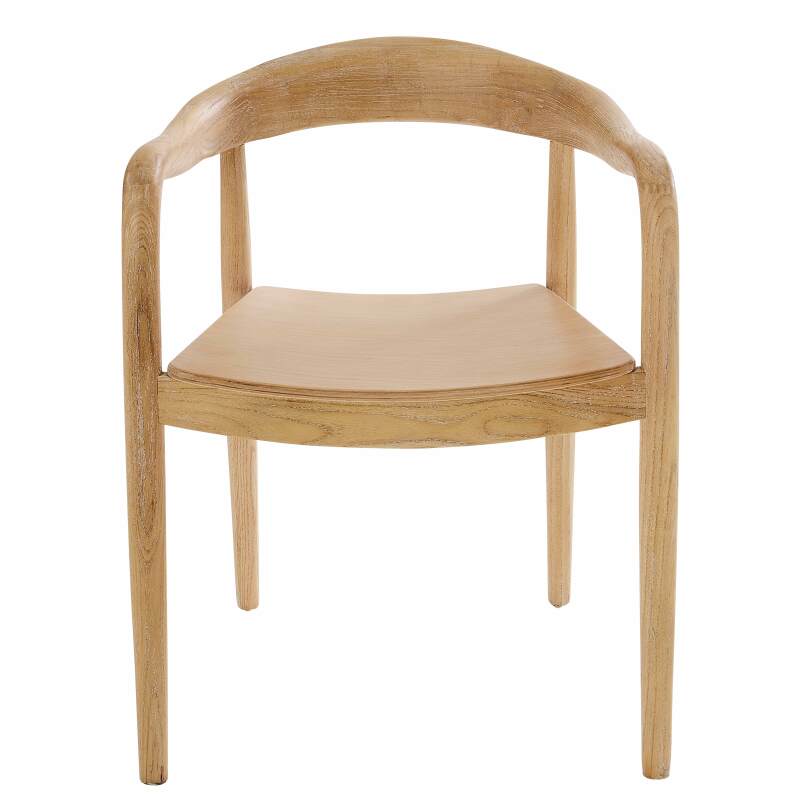 Lot de 2 chaises en bois d'orme naturel avec accoudoirs (3/10)