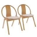 Lot de 2 chaises en bois d'orme et assise en tissu