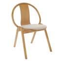 Lot de 2 chaises en bois d'orme et assise en tissu