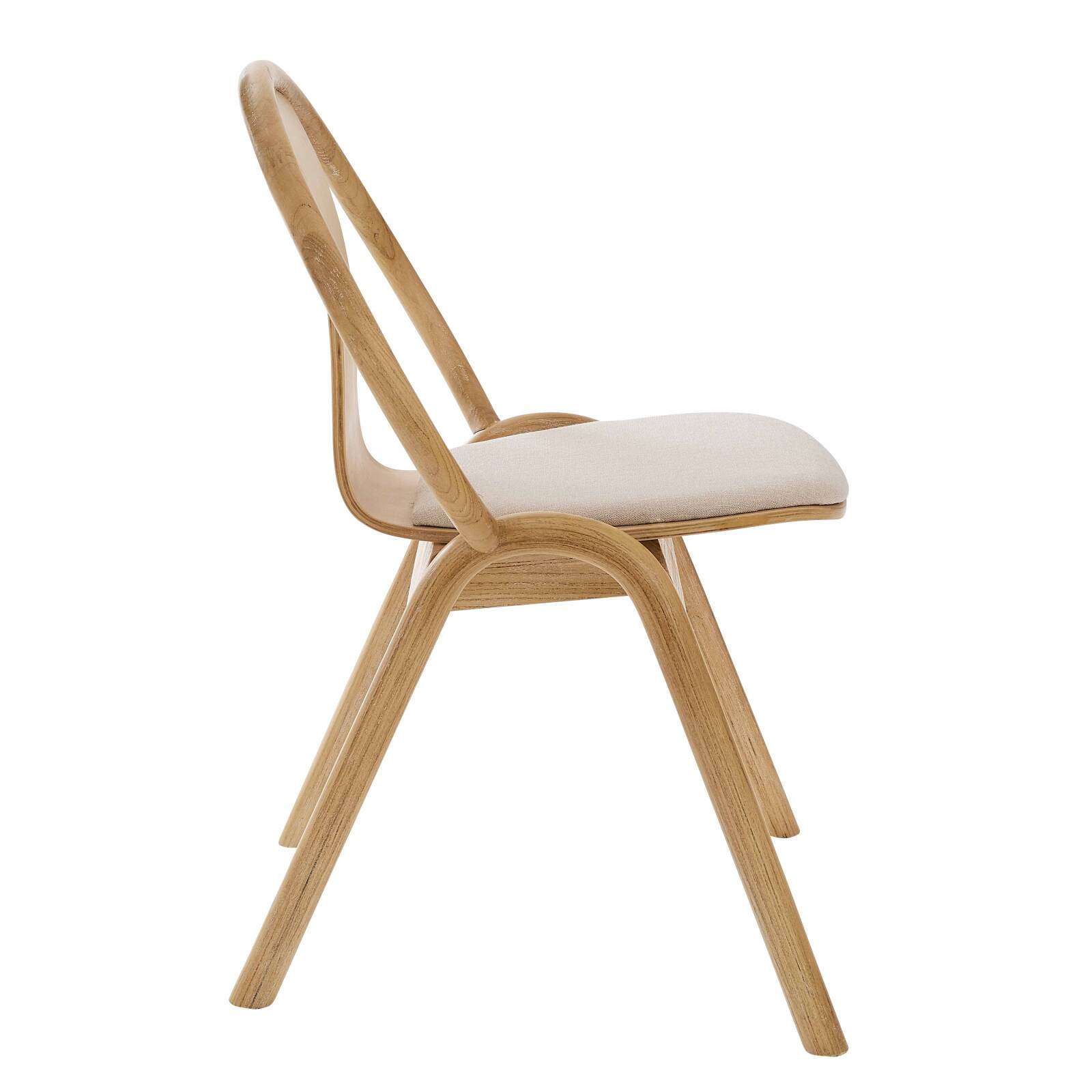 Lot de 2 chaises en bois d'orme et assise en tissu Lot de 2 chaises en bois d'orme et assise en tissu