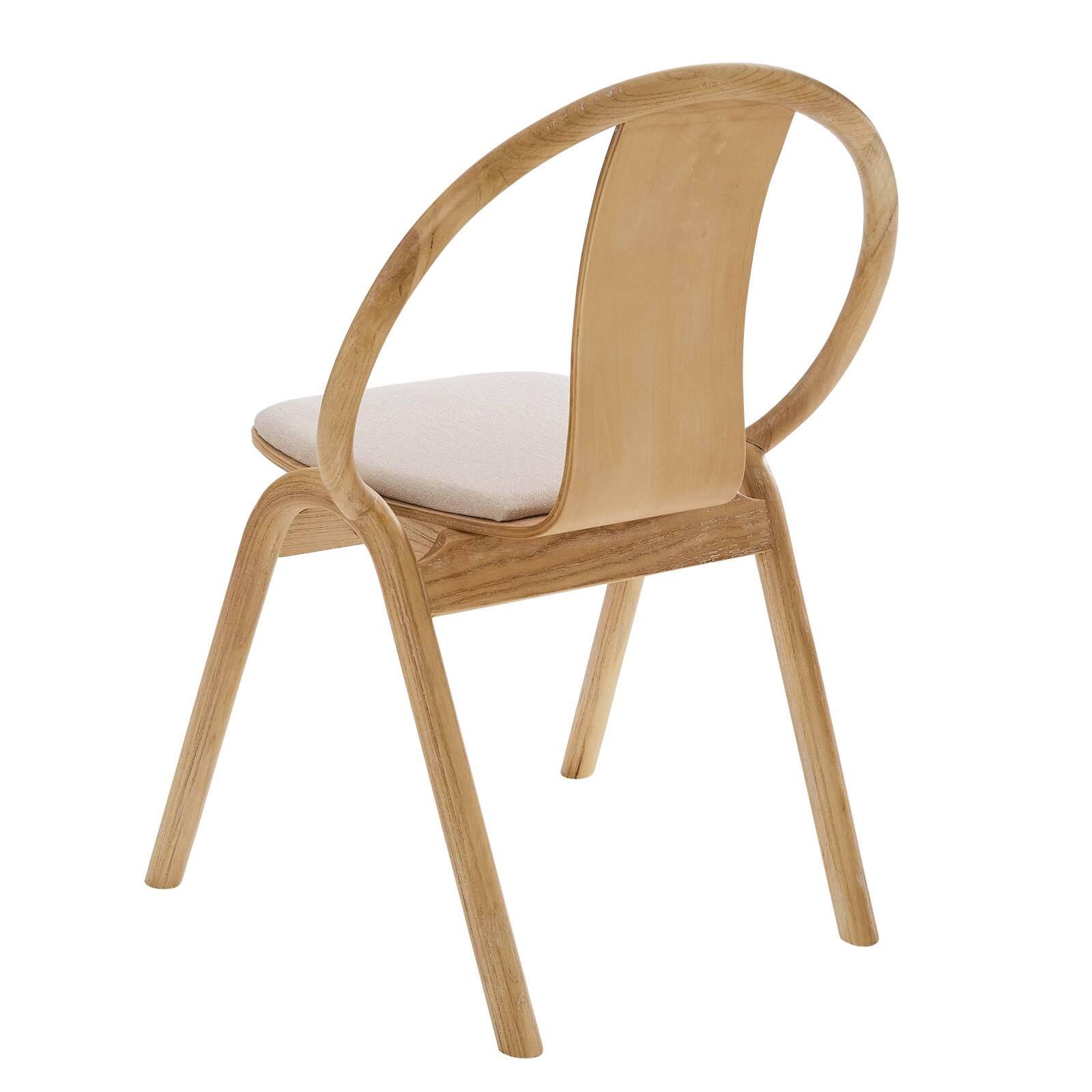 Lot de 2 chaises en bois d'orme et assise en tissu Lot de 2 chaises en bois d'orme et assise en tissu