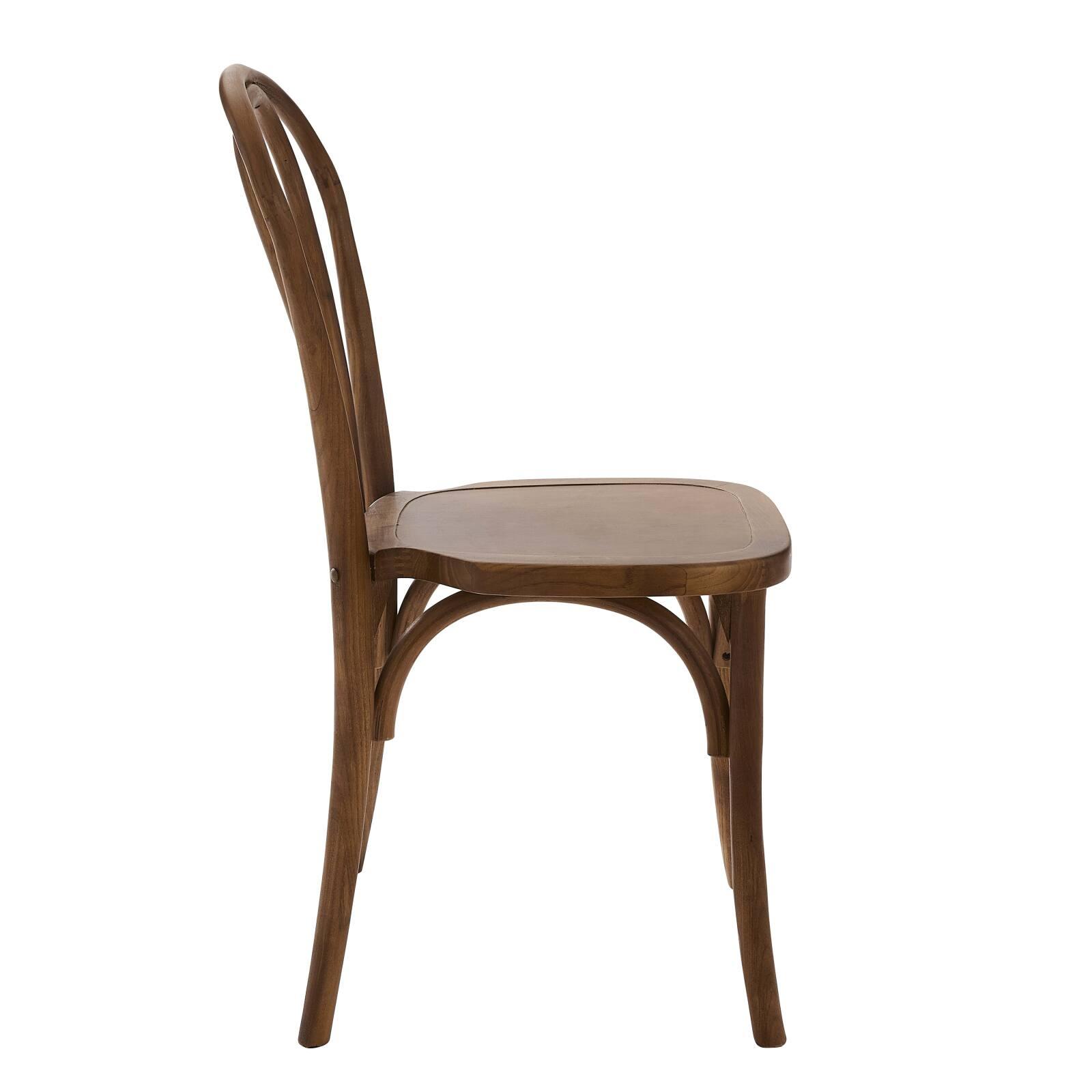 Lot de 2 chaises style bistrot - Bois d'orme foncé Lot de 2 chaises style bistrot - Bois d'orme foncé