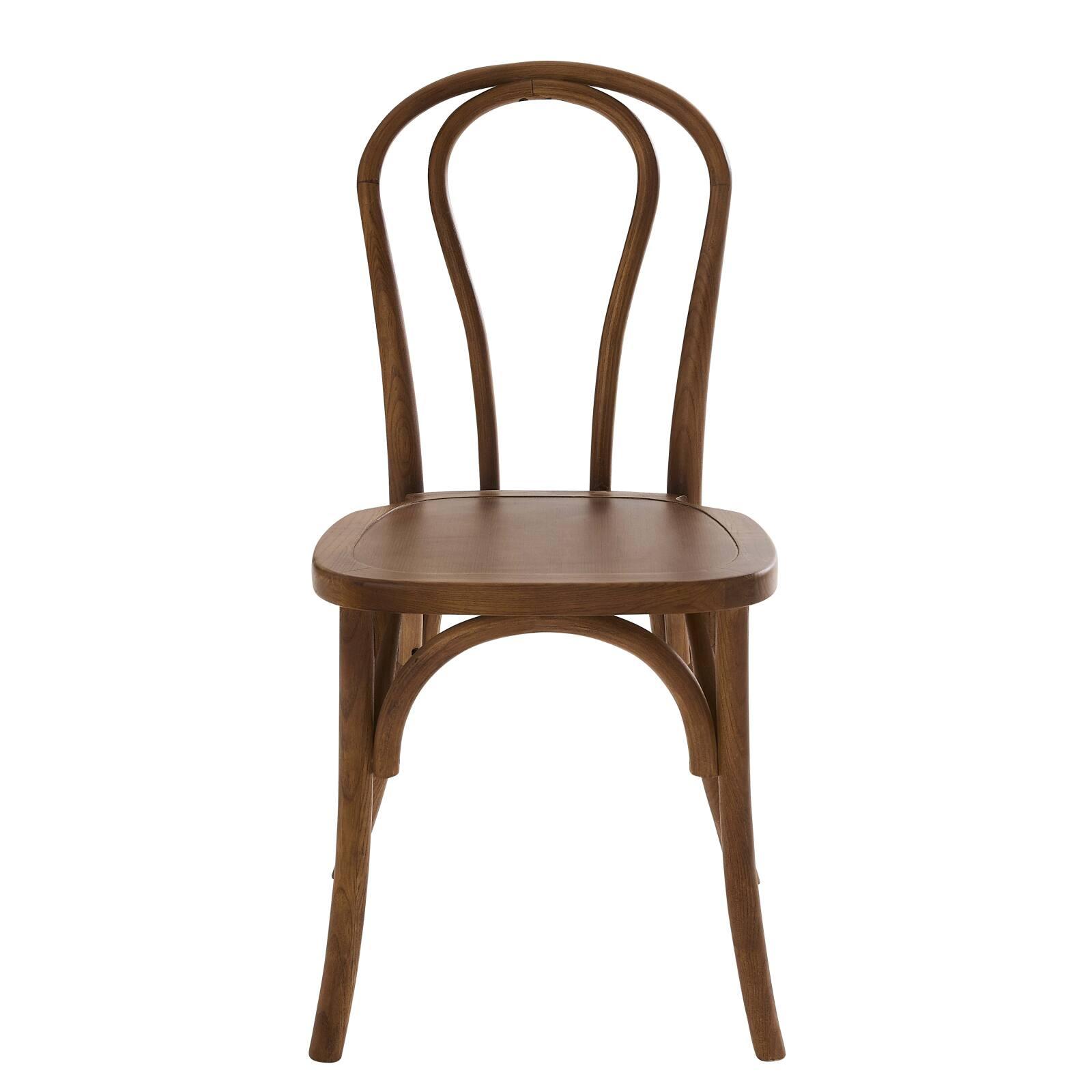 Lot de 2 chaises style bistrot - Bois d'orme foncé Lot de 2 chaises style bistrot - Bois d'orme foncé