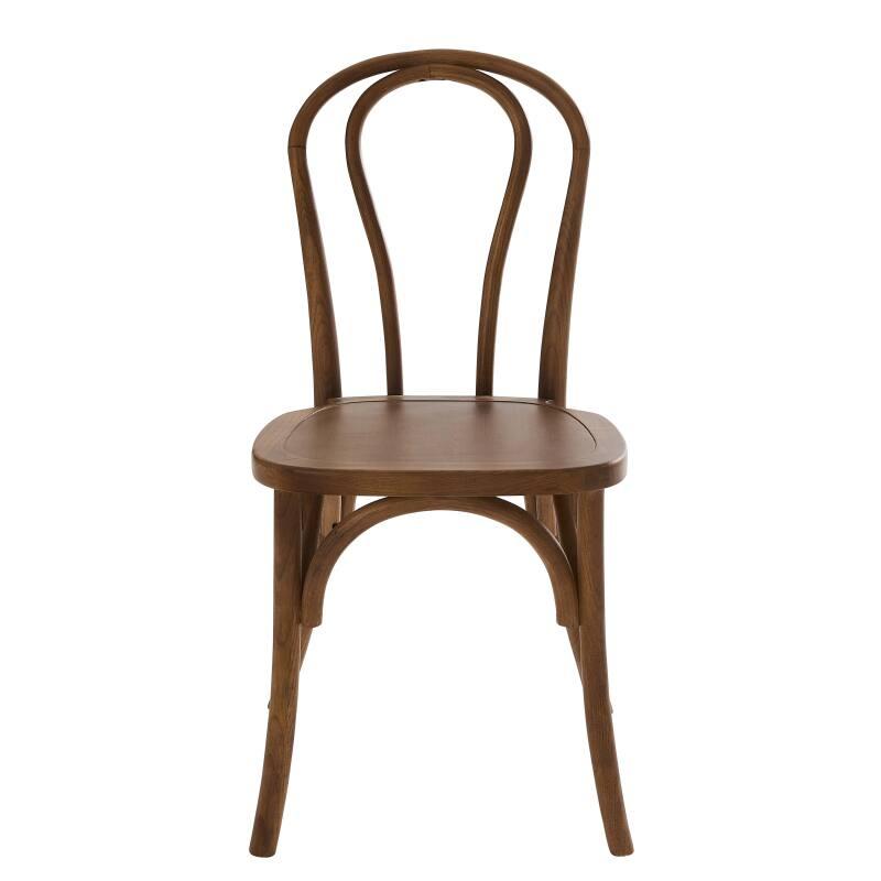 Lot de 2 chaises style bistrot - Bois d'orme foncé