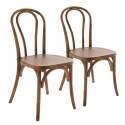 Lot de 2 chaises style bistrot - Bois d'orme foncé