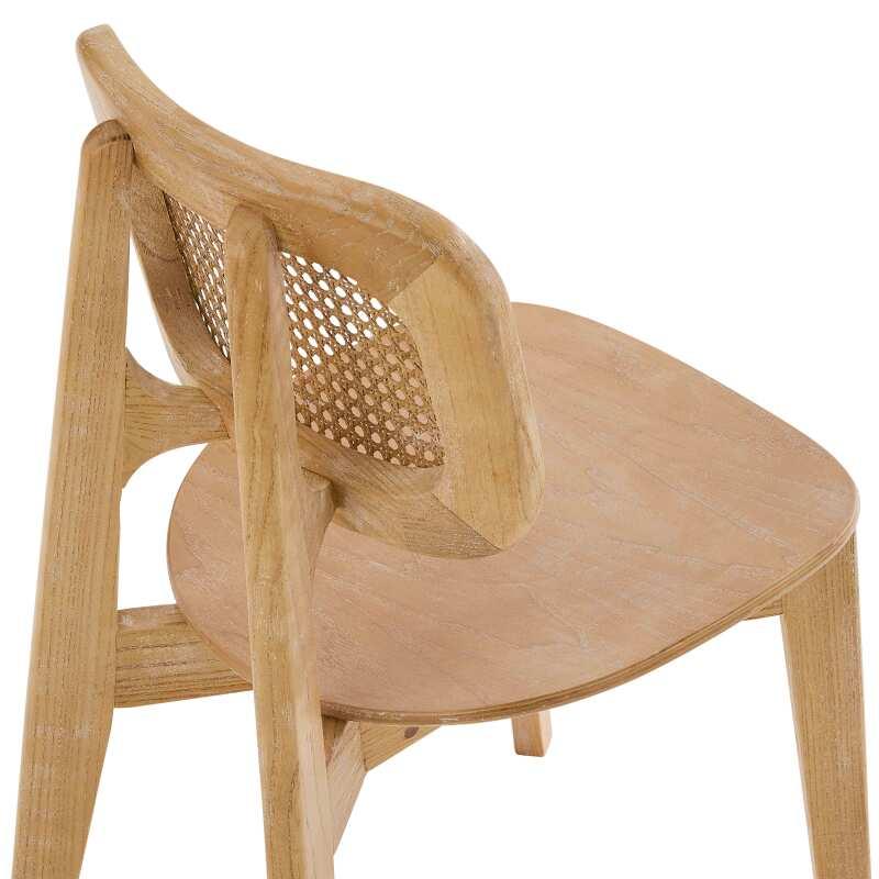 Lot de 2 chaises en bois d'orme et rotin naturel